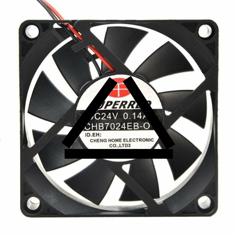 SUPERRED CHB7024EB-O DC 24V 0.14A 2 Wires Axial Cooling Fan