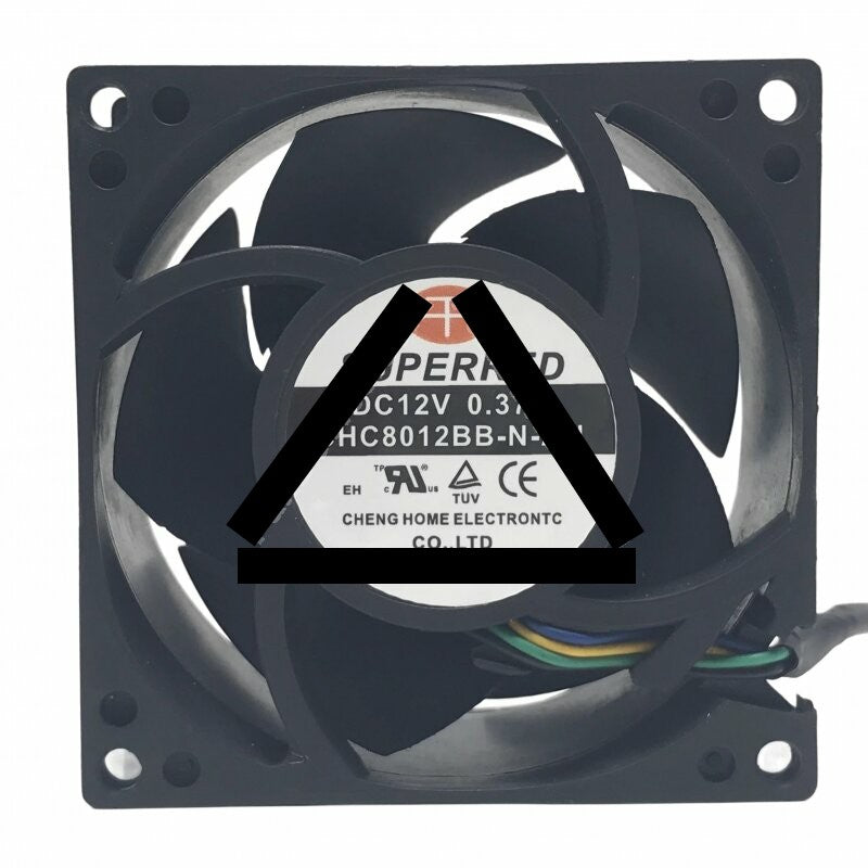SuperRed CHC8012BB-N-AH DC 12V 0.37A 8038 Axial Cooling Fan