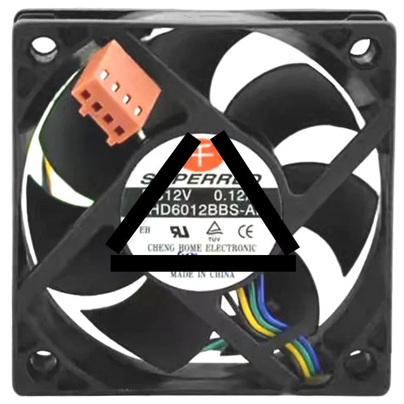 SuperRed CHD6012BBS-AH DC 12V 0.12A 4 Wires Axial Cooling Fan