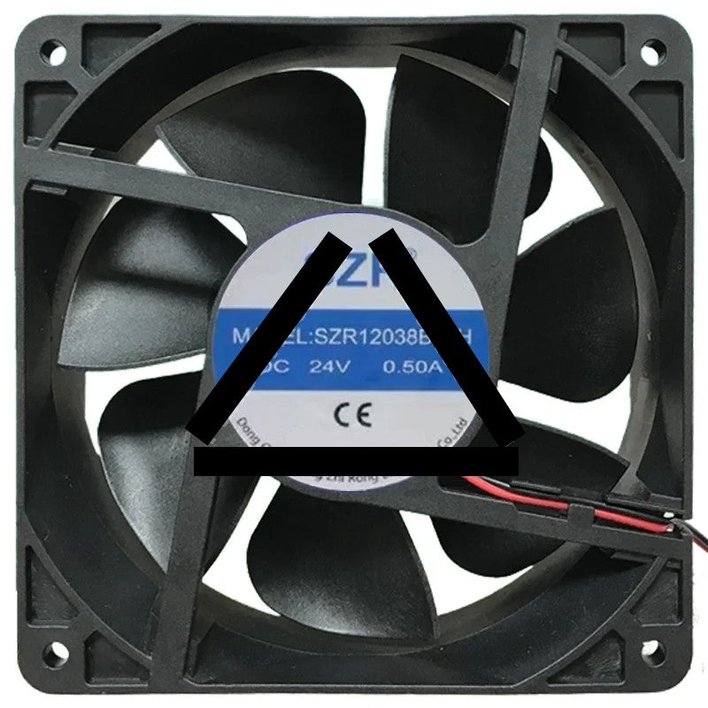 SZR SZR12038B24H DC 24V 0.50A 2 Wires Axial Cooling Fan