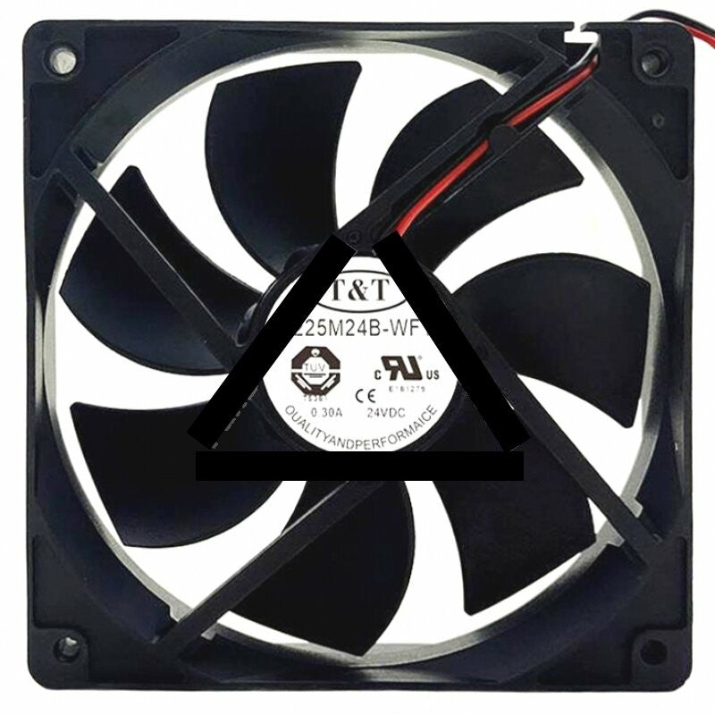T&amp;T 1225M24B-WF1 DC 24V 0.30A 2 Wires Axial Cooling Fan