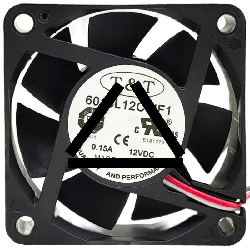 T&amp;T 6015L12C NF1 DC 12V 0.15A 3 Wires Axial Cooling Fan