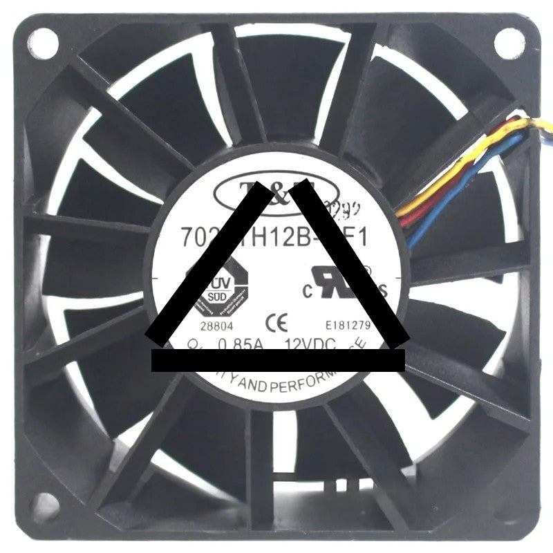 T&amp;T 7025TH12B-MF1 12V 0.85A 4 Wires Axial Cooling Fan