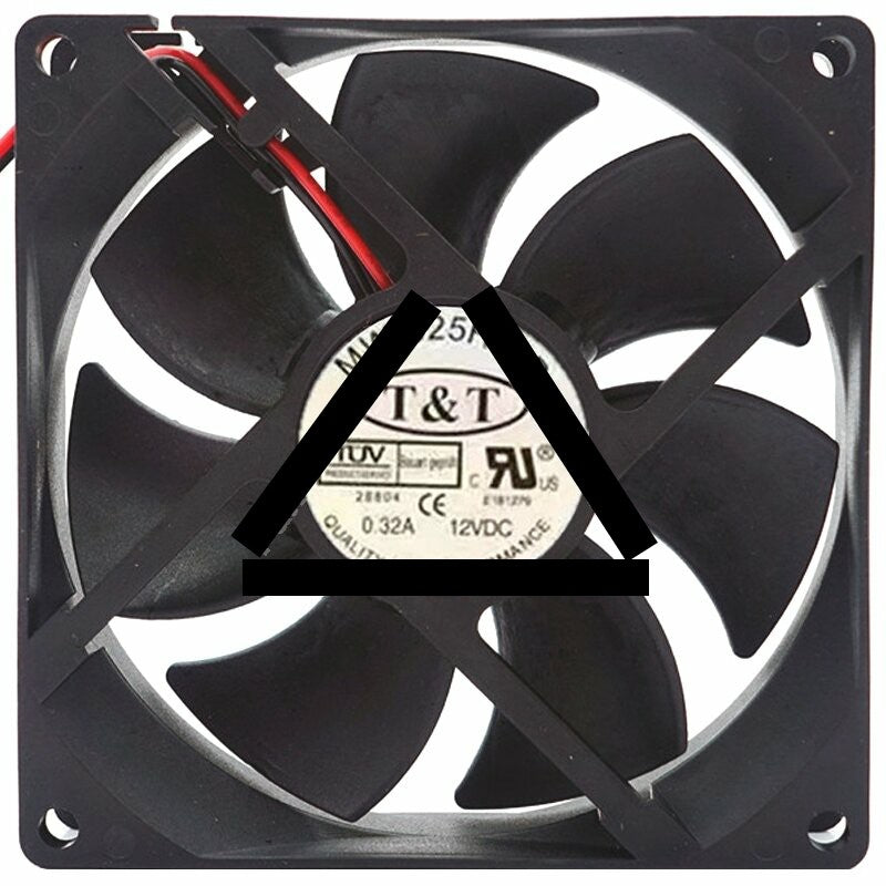 T&amp;T MW-925H12B 12V 0.32A 2 Wires Axial Cooling Fan