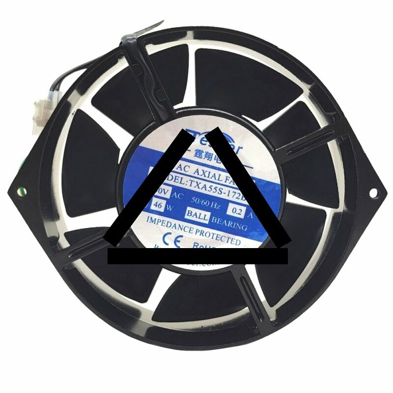 Tesoer TXA55S-172B2H AC 230V 0.2A 46W 2 Wires Axial Cooling Fan