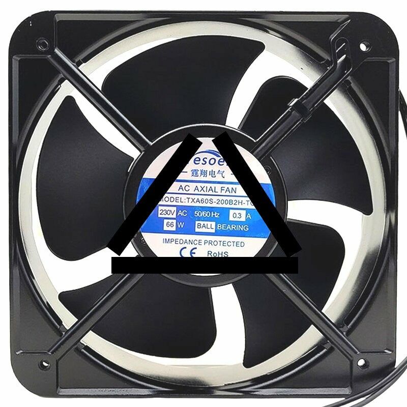 Tesoer TXA60S-200B2H-TC AC 230V 0.3A 66W Ball Bearing Axial Cooling Fan