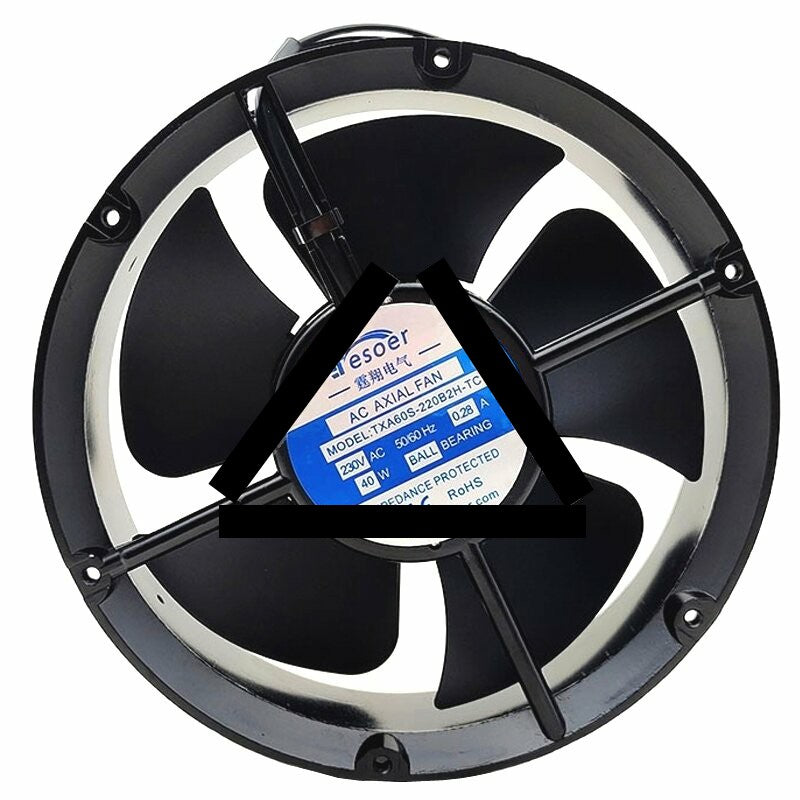 Tesoer TXA60S-220B2H-TC AC 230V 0.28A 40W Ball Bearing Axial Cooling Fan