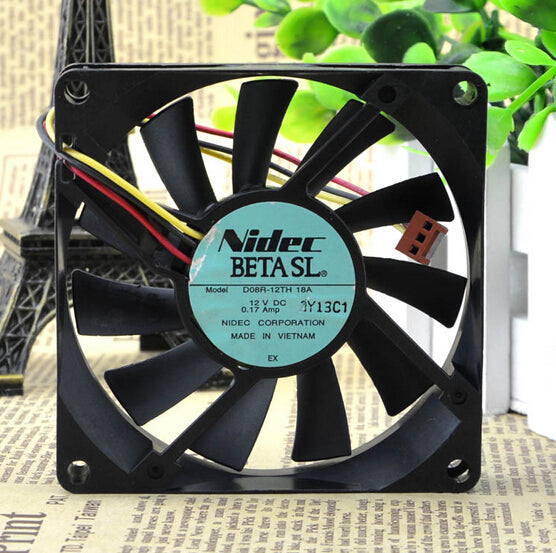 The original Nidec D08R-12TH 01A 12V 0.17A 8CM 80*80*15 three lines radiating fan