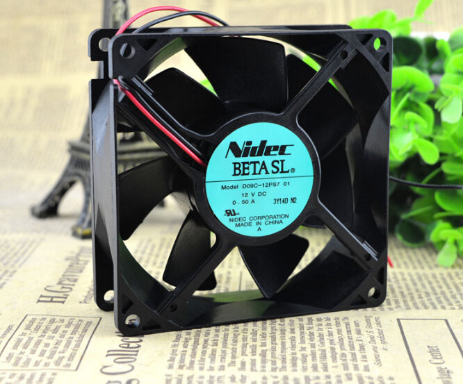 The original Nidec D09C-12PS7 12V 0.50A 9CM 90*90*32 dual ball bearing fan