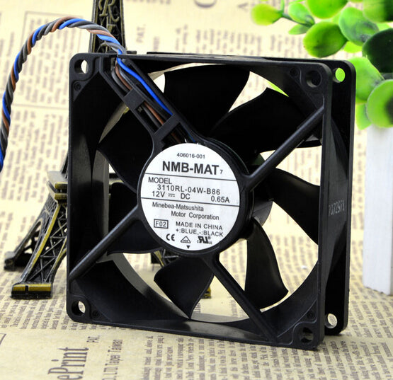 The original NMB 3110RL-04W-B86 80*80*25 12V 0.65A 4 line PWM control case fan