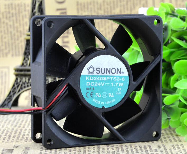 The original SUNON KD2408PTS3-6 80*80*25 DC24V 1.7W of axial cooling fan fan radiator
