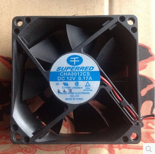 The original SUPERRED DC 12V 0.17A CHA8012CS 80*80*25 2 line case quiet fan