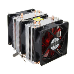 Three CPU Cooler Fan 4 Copper Pipe Cooling Fan Red LED Aluminum Heatsink for Intel LGA775 / 1156/1155 AMD AM2 / AM2 + / AM3 ED