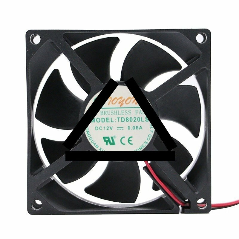 TONON TD8020LS DC 12V 0.08A 2 Wires Axial Cooling Fan