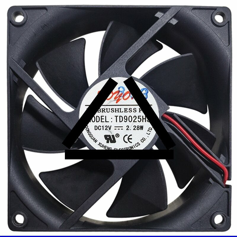 TONON TD9025HS DC 12V 2.28W 2 Wires DC Brushless Axial Cooling Fan