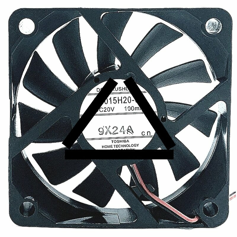 TOSHIBA D6015H20-01 DC 20V 100mA 2 Wires Brushless Axial Cooling Fan