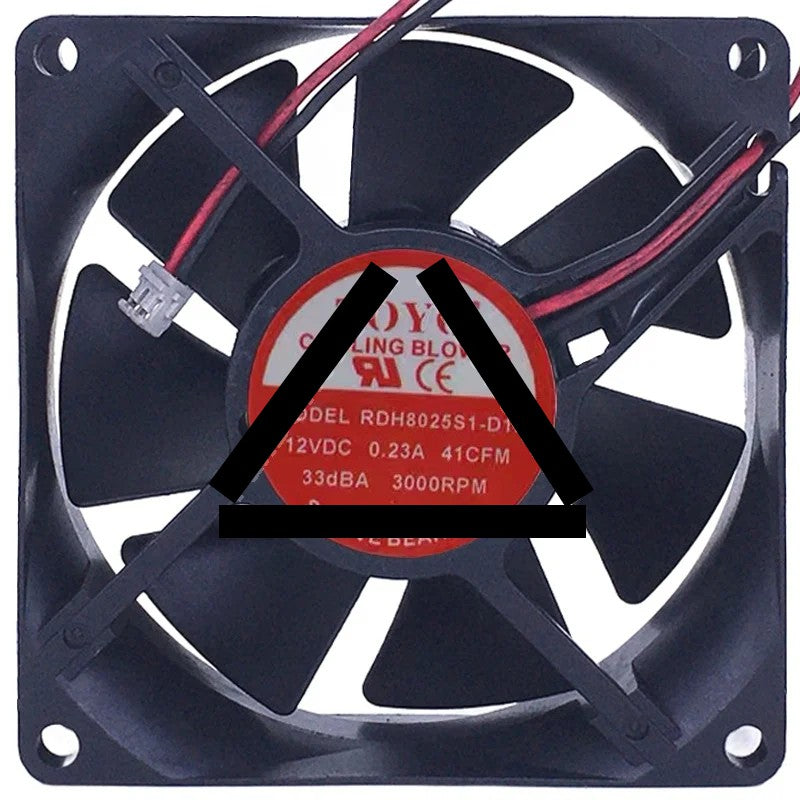 TOYO RDH8025S1-D12 12V 0.23A 2 Wires 41CFM Cooling Fan