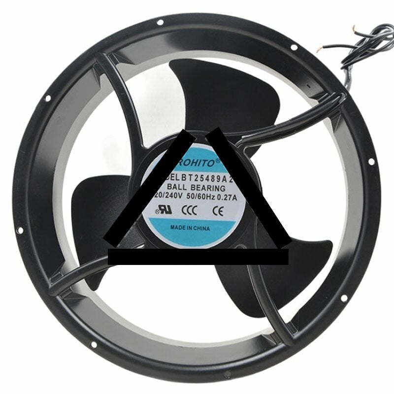 TROHITO BT25489A2 AC 220/240V 0.27A 2 Wires Ball Bearing Axial Cooling Fan