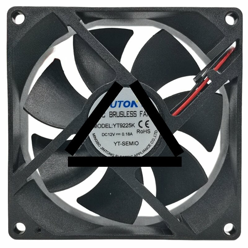 TUTON YT9225K 12V 0.18A 2 Wires DC Brushless Axial Cooling Fan