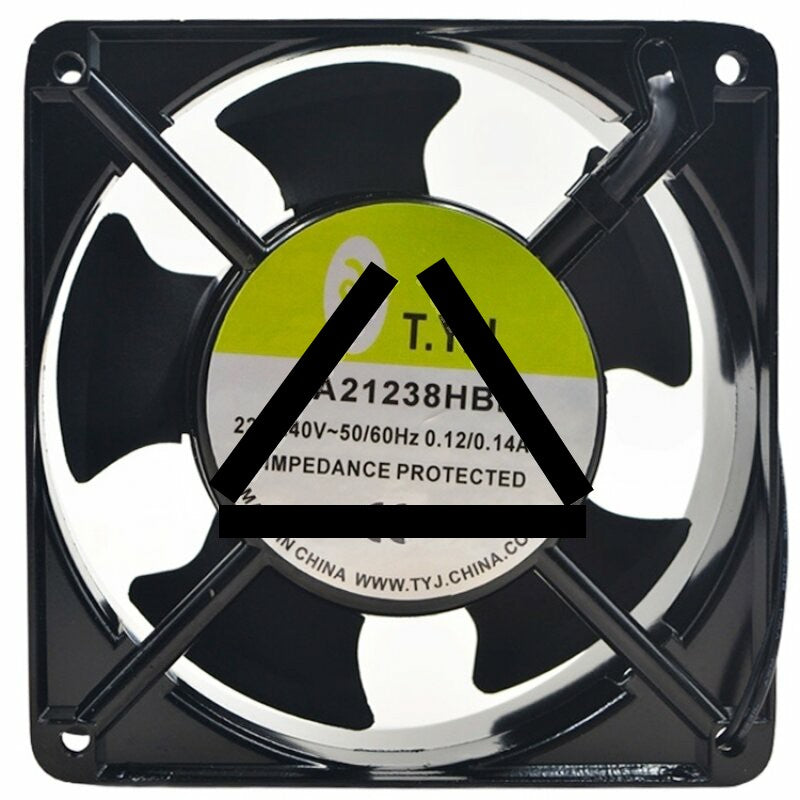 TYJ YA21238HBL AC 220-240V 0.12/0.14AMP Impedance Protected Axial Fan