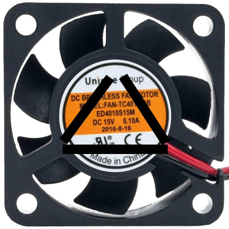 Unique Group FAN-TC4010-SB ED4010S15M DC 15V 0.10A 2 Wires Cooling Fan