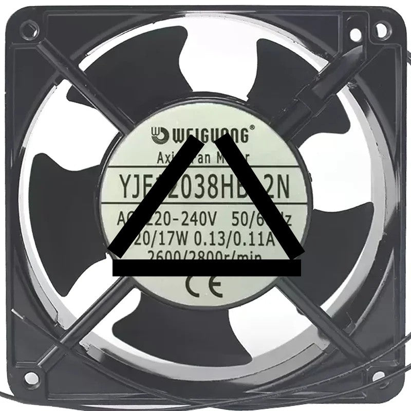 WEIGUANG YJF12038HB-2N 220-240V 0.13/0.11A 20/17W 2 Wires Cooling Fan