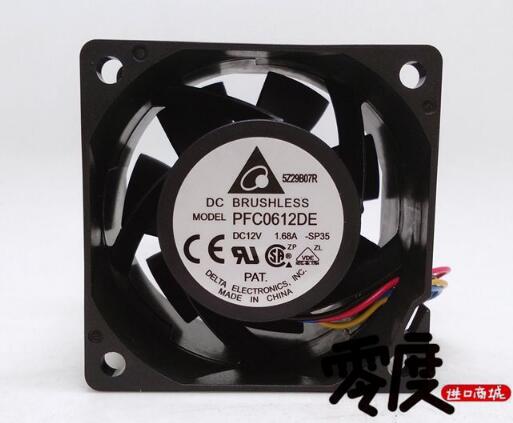 Wholesale: 12V Delta PFC0612DE 1.68A 6 cm 60*60*38 4 line double ball fan inverter