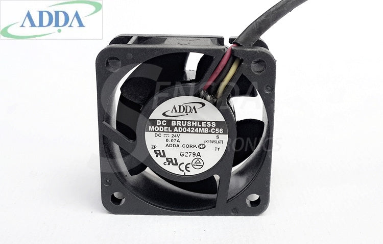 Wholesale ADDA 4020 AD0424MB-C56 40mm 4cm DC 24V 0.07A 3Wire server inverter axial cooler blower Cooling Fans