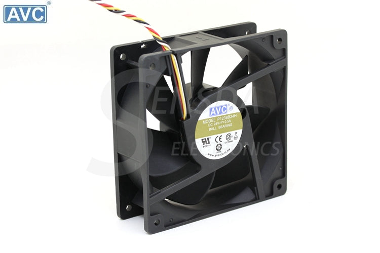 Wholesale AVC 138 1mm 12cm P1238B24H DC 24V 0.5A 4Wire 4-pin Computer Case CPU Cooler Cooling Fans
