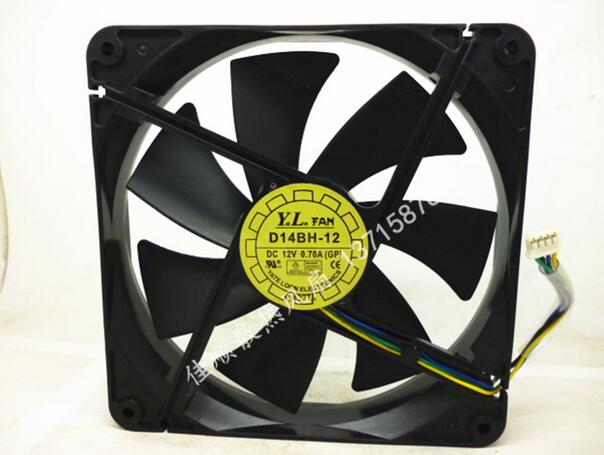 Wholesale: D14BH-12 12V 0.70A (GP) 140*140*25mm 14cm 4 pin power supply fan