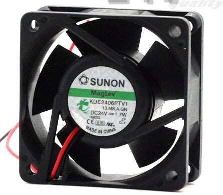 Wholesale: kde2406pty1 60*60*25 24V 1.7W 6CM SUNON 2 wire power chassis inverter fan axial flow