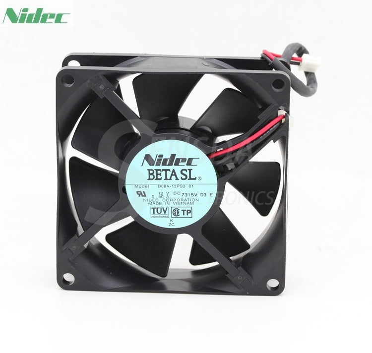 wholesale NIDEC 8025 D08A-12PS3 01 80mm 8cm DC 12V 0.5A computer cpu case inverter server axail Cooling Fans