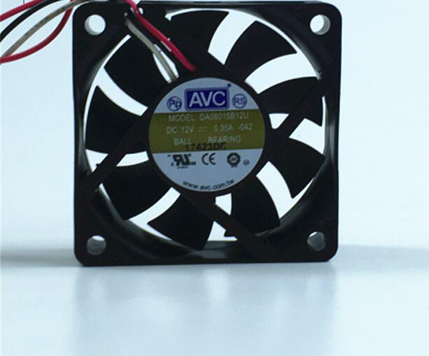 Wholesale: original AVC DA06015B12U 12V 0.35A 6015 60*60*15mm 3-wire double ball large air flow cooling fan