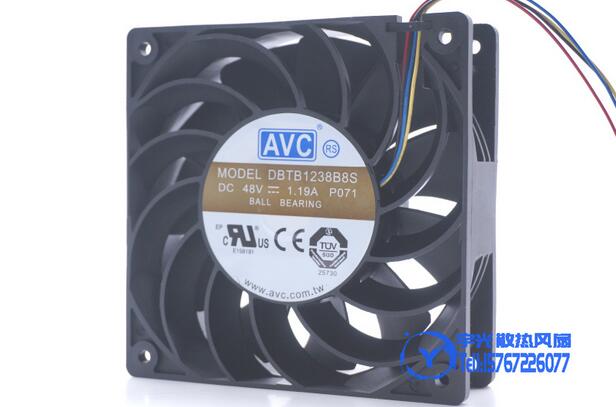 Wholesale: original AVC DBTB1238B8S 12038 DC 48V 1.19A 12cm 4-lines heat dissipation cooling fan