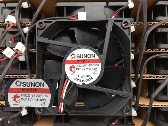 Wholesale: SUNON 80 12V 3.42W PF801V1-000C-F99 8cm 3 line with speed fan