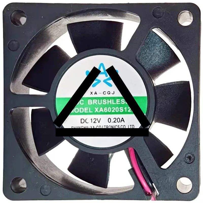 XA-CQJ XA6020S12H 12V 0.20A DC Brushless 2 Wires Axial Cooling Fan
