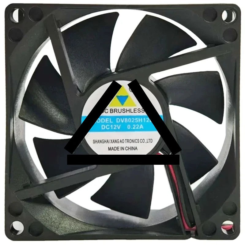 XANG AO DV8025H12B 12V 0.22A DC Brushless 2 Wires Axial Cooling Fan