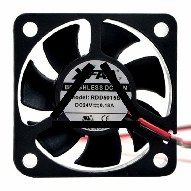 XFAN RDD5015B2 DC 24V 0.18A 2 Wires Axial Cooling Fan