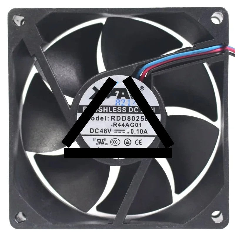XFAN RDD8025B4 48V 0.10A 3 Wires Brushless Cooling Fan