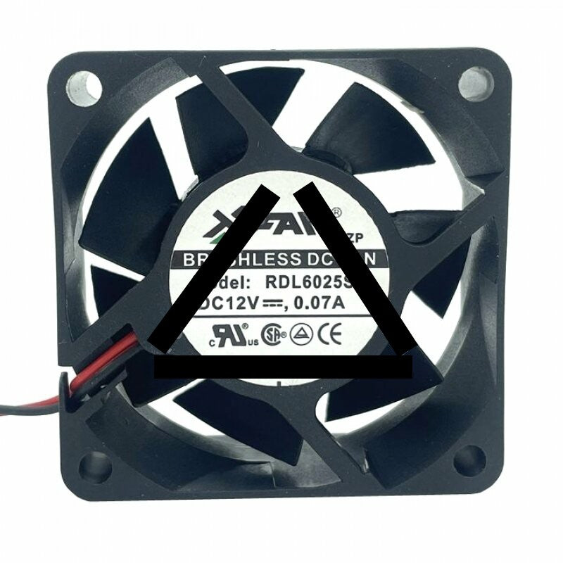 XFAN RDL6025S DC 12V 0.07A 2 Wires Axial Cooling Fan