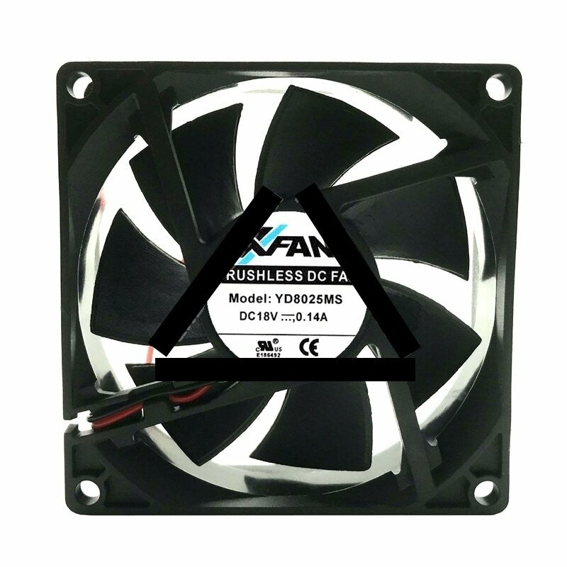 XFAN YD8025MS DC 18V 0.14A 2 Wires Axial Cooling Fan