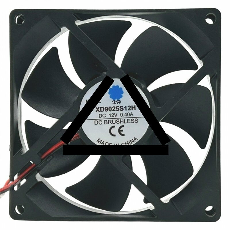 XH XD9025S12H DC 12V 0.40A 2 Wires DC Brushless Axial Cooling Fan