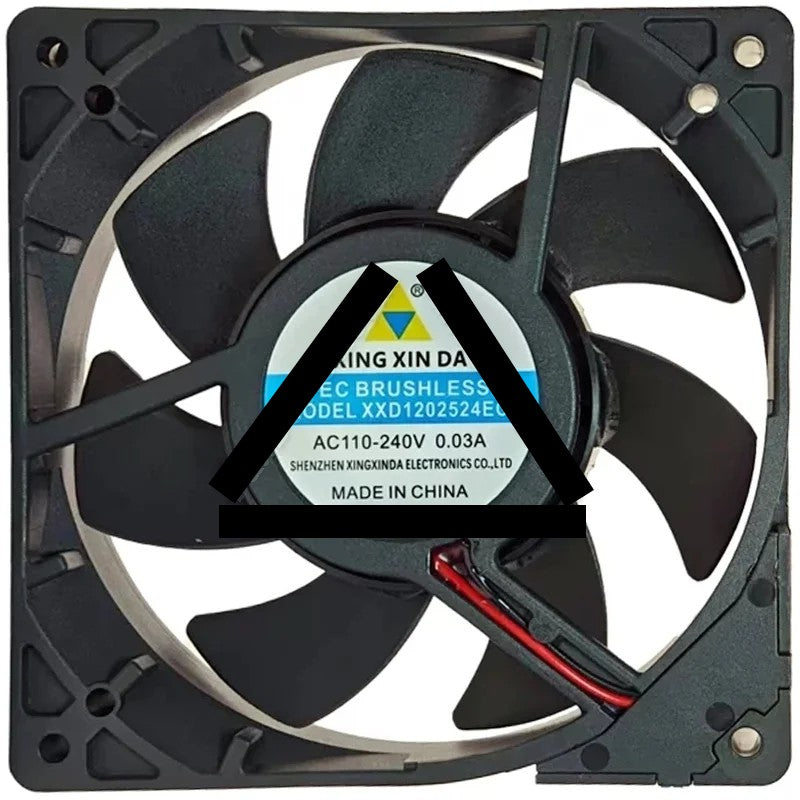 XING XIN DA XXD1202524ECB 110-240V 0.03A 2 Wires EC Brushless Cooling Fan
