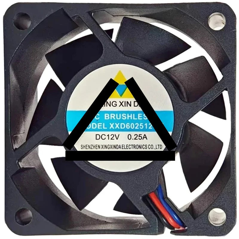 XING XIN DA XXD602512VH 12V 0.25A DC Brushless 3 Wires Cooling Fan