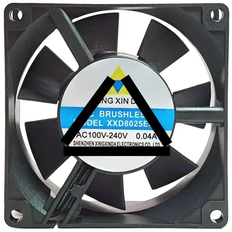 XING XIN DA XXD8025ECB 100V-240V 0.04A DC Brushless 2 Wires Cooling Fan