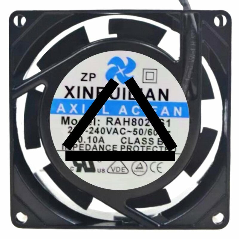 XINRUILIAN RAH8025S1 220-240V 0.10A 2 Wires Cooling Fan