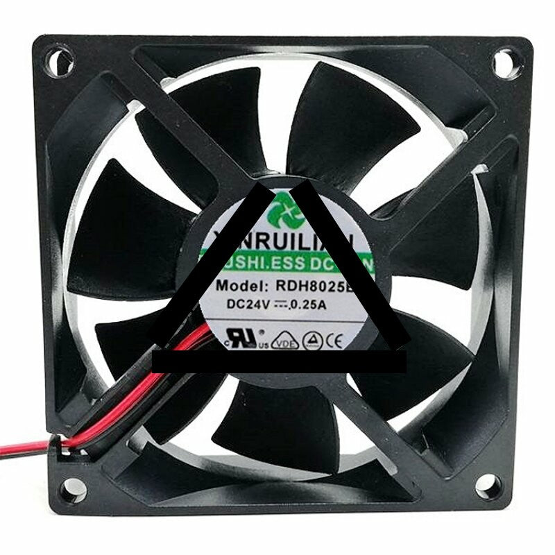 XINRUILIAN RDH8025B DC 24V 0.25A 2 Wires Axial Cooling Fan