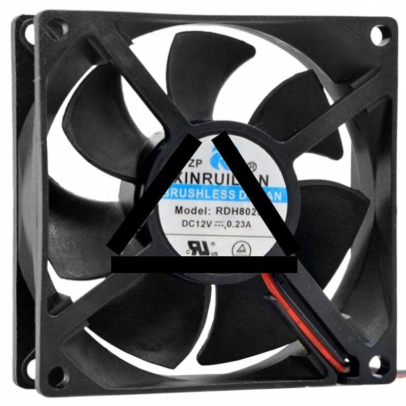 XINRUILIAN RDH8025S1 12V 0.23A 2 Wires DC Brushless Axial Cooling Fan