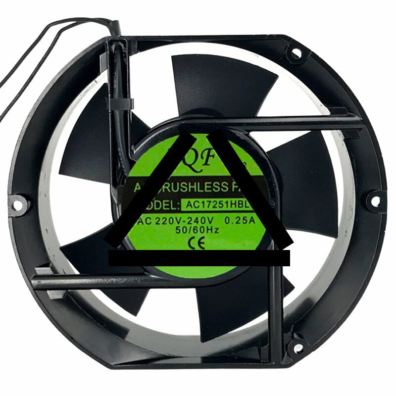 XQF AC17251HBL AC 220V-240V 0.25A 2 Wires Axial Cooling Fan