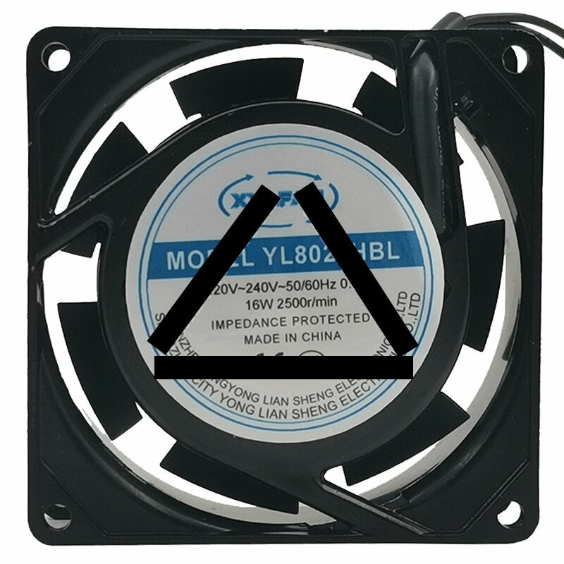 XYLFAN YL8025HBL AC 220V~240V 0.09A 16W Impedance Protected Axial Fan